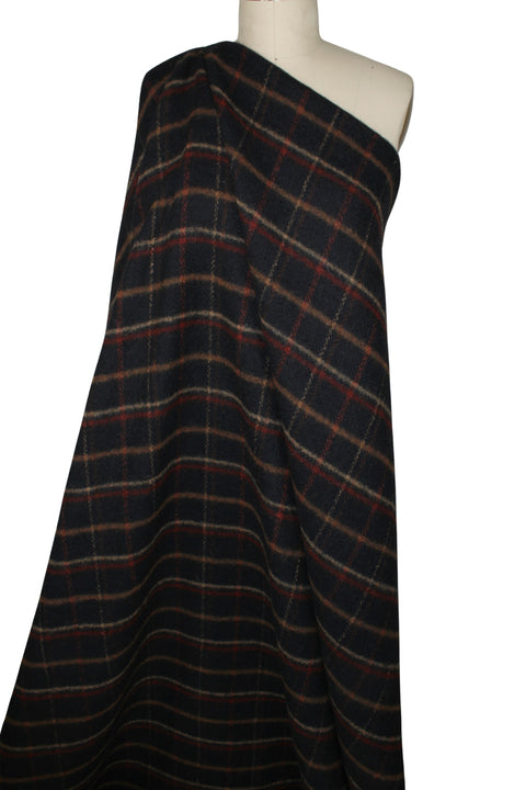 Cashmere blend plaid coating