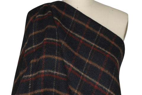 Cashmere blend plaid coating