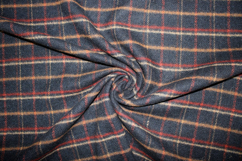 Cashmere blend plaid coating