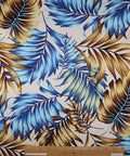 Tropical print stretch cotton twill