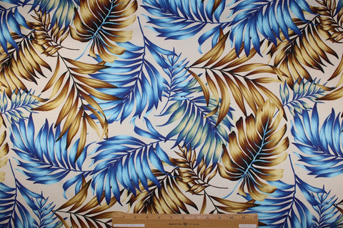 Tropical print stretch cotton twill