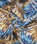 Tropical print stretch cotton twill
