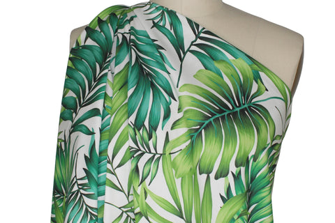 Tropical print stretch cotton