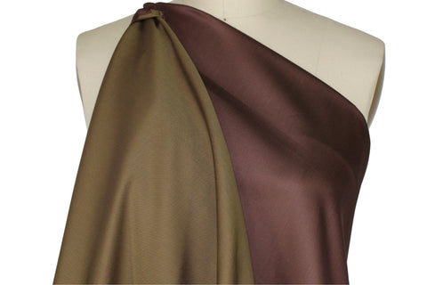 Super Soft Double Sided Cotton Sateen Twill - Milk Chocolate/Olive