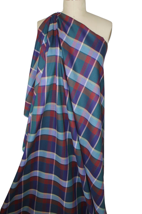 Plaid cotton twill shirting