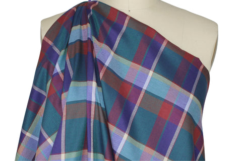 Plaid cotton twill shirting