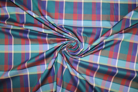 Plaid cotton twill shirting