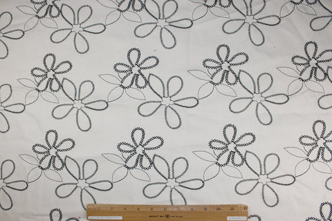 Embroidered natural color denim
