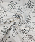 Embroidered natural color denim