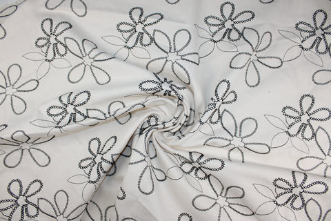 Embroidered natural color denim