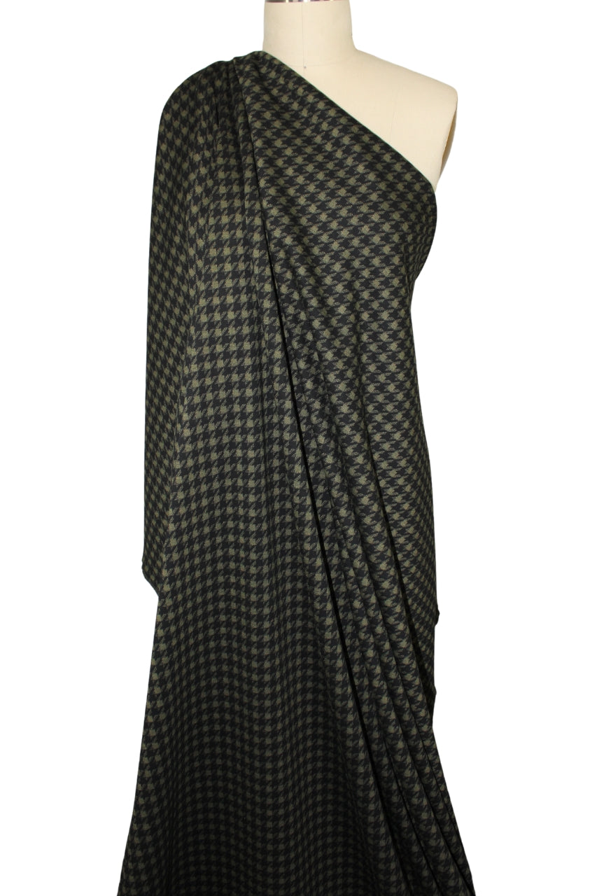 Houndstooth Ponte Knit - Olive/Black – Gorgeous Fabrics