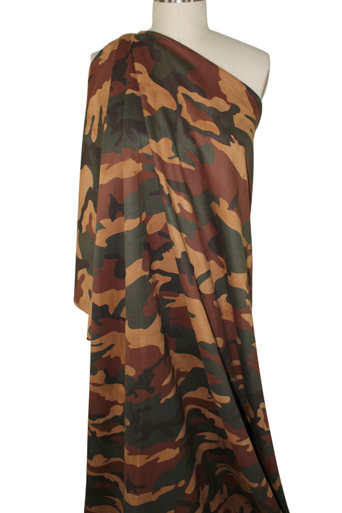 Camouflage print "scuba" double knit fabric