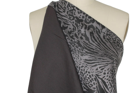 Double faced scuba knit fabric with animal print
