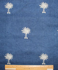 Palm Tree embroidered denim 