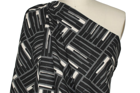 Robert Kaufman Japanese denim with graphic black/gray print