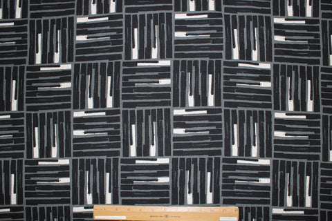 Robert Kaufman Japanese denim with graphic black/gray print