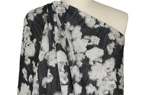 Floral print midweight denim
