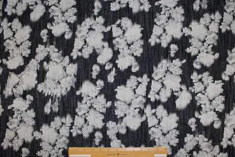 Floral print midweight denim