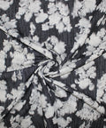 Floral print midweight denim