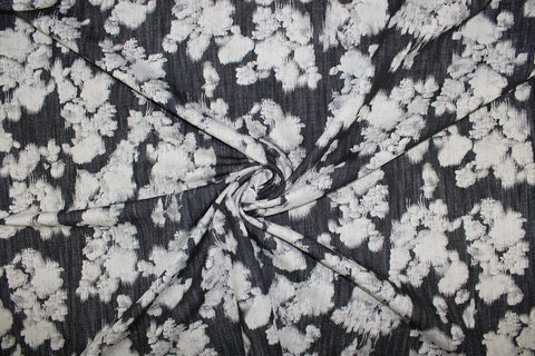 Floral print midweight denim