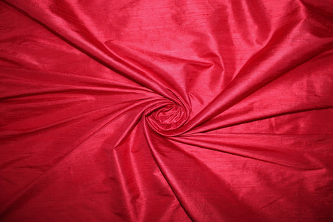 Wide Silk Dupioni - Flamenco Red