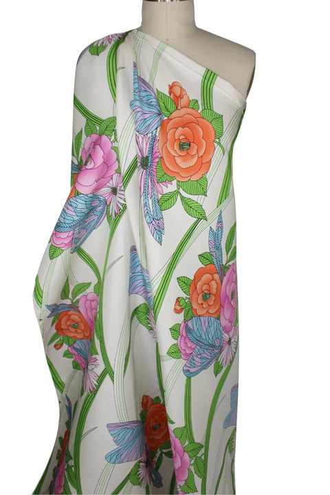 0scar floral silk shantung