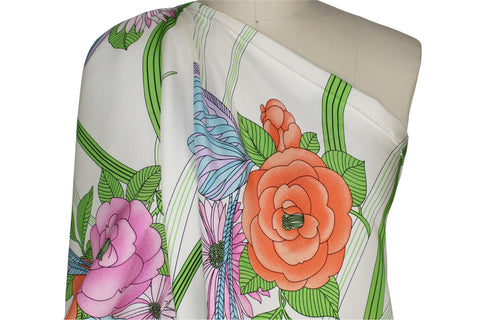 0scar floral silk shantung