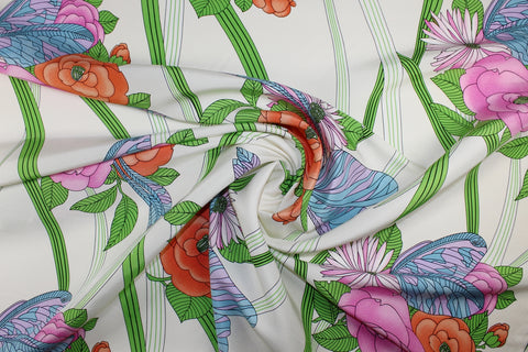 0scar floral silk shantung