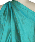 Iridescent peacock blue silk dupioni