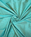 Iridescent peacock blue silk dupioni