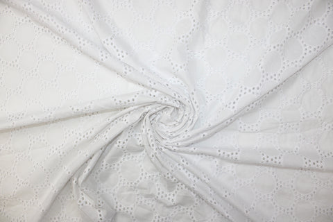 Large Scale Circles Broderie Anglaise - White