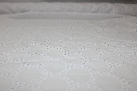 Large Scale Circles Broderie Anglaise - White