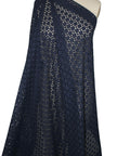 Navy blue geometric eyelet 
