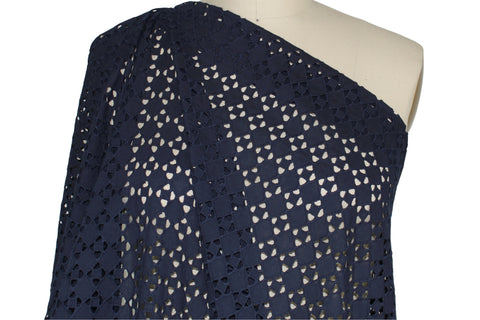 Navy blue geometric eyelet 