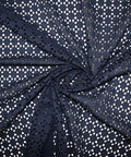 Navy blue geometric eyelet 