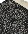 Embroidered black cotton