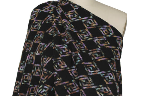 Wool embroidered quilted coating