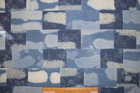 Embellished patchwork denim