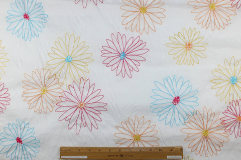 Floral embroidered cotton organdy