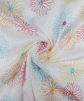 Floral embroidered cotton organdy