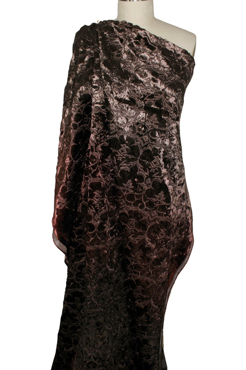 Embroidered velvet coating