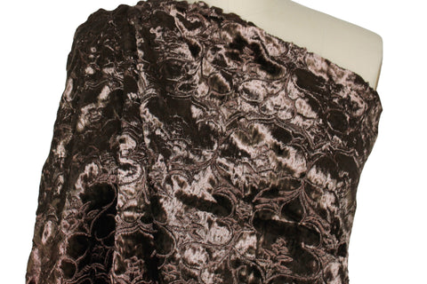 Embroidered velvet coating