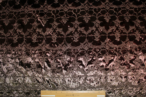 Embroidered velvet coating