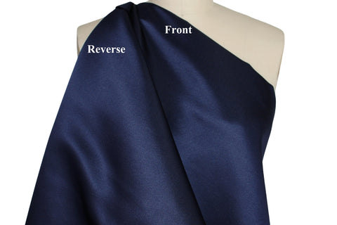 2 yards of Double Sided 4 Ply Silk Satin - Rich Navy