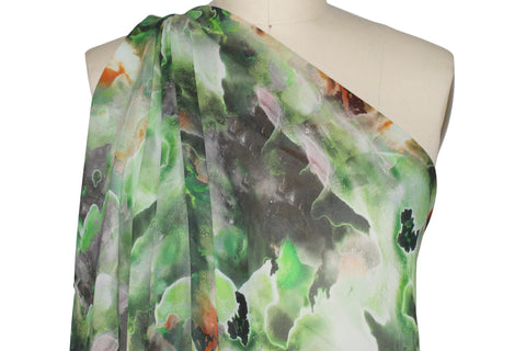 Abstract print Italian silk georgette