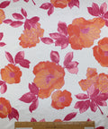 Poppy print silk habotai