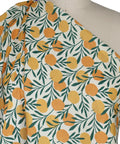 Stretch linen blend broadcloth in a citrus print