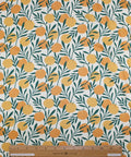 Stretch linen blend broadcloth in a citrus print