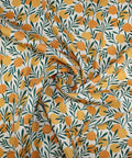 Stretch linen blend broadcloth in a citrus print