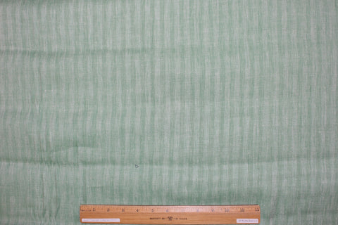 NY Designer Herringbone Linen - Green/White